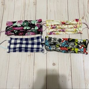 Set of 4 Adjustable, adult face masks.Handmade.New